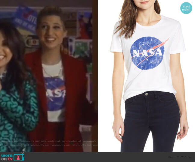 Nasa Graphic Tee by Recycled Karma worn by Nomi Segal (Emily Arlook) on Grown-ish