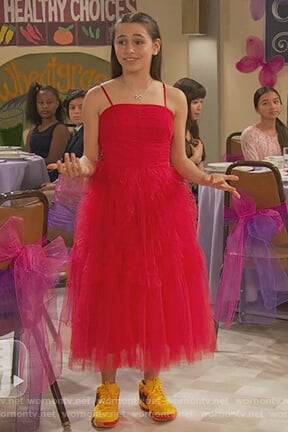 WornOnTV Tess s red tulle dress on Ravens Home Sky Katz