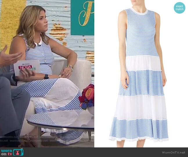 Stripe Panel Maxi Dress by RED Valentino worn by Jenna Bush Hager on Today