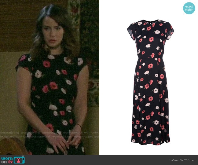 Reformation Gavin Dress worn by Sarah Horton (Linsey Godfrey) on Days of our Lives