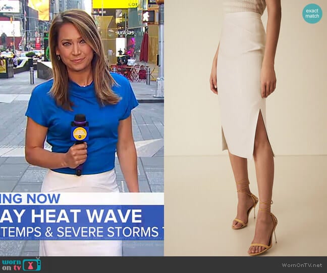 Roxanne Skirt by Reiss worn by Ginger Zee on Good Morning America