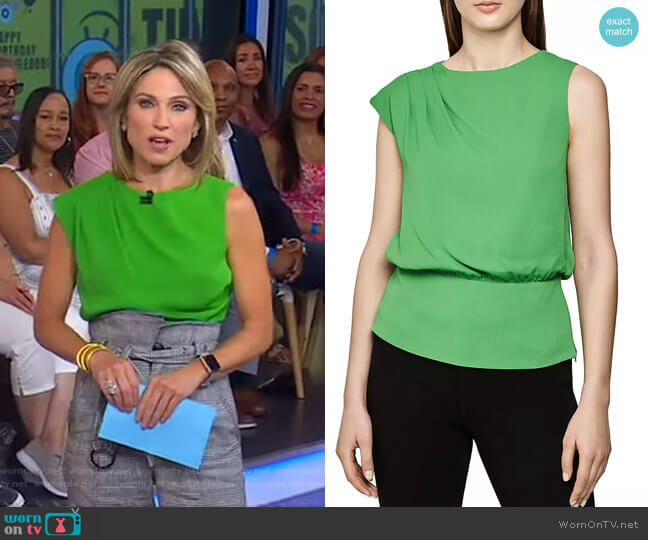 WornOnTV: Amy’s green top and grey belted pants on Good Morning America ...