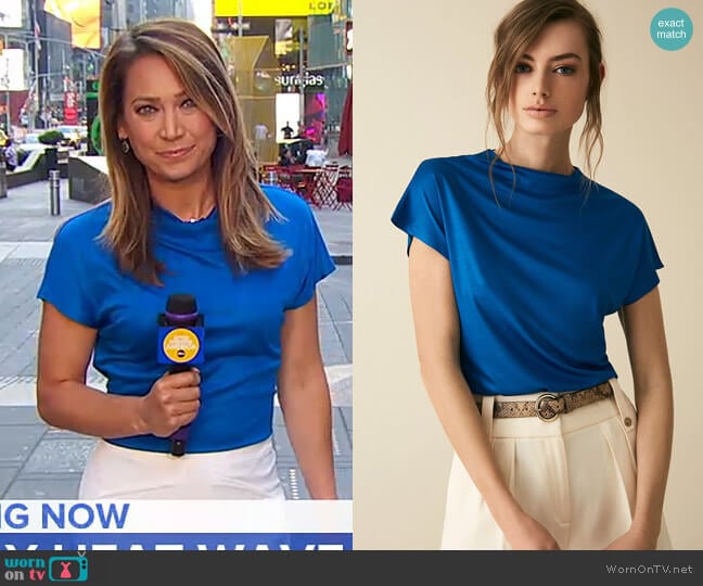 Pax Top by Reiss worn by Ginger Zee on Good Morning America