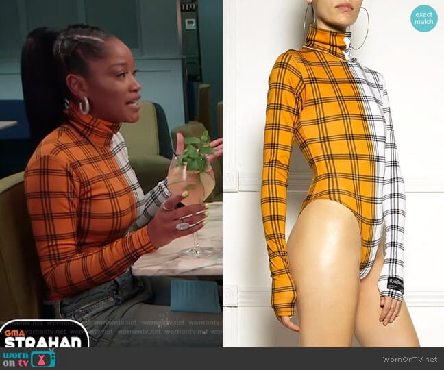 Color-Block Bodysuit by Ricki Brazil worn by Keke Palmer on Good Morning America