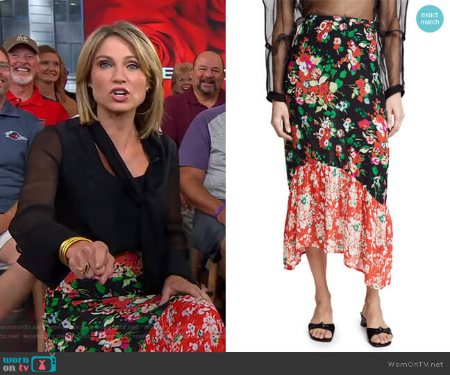 Leandra Skirt by Rixo worn by Amy Robach on Good Morning America