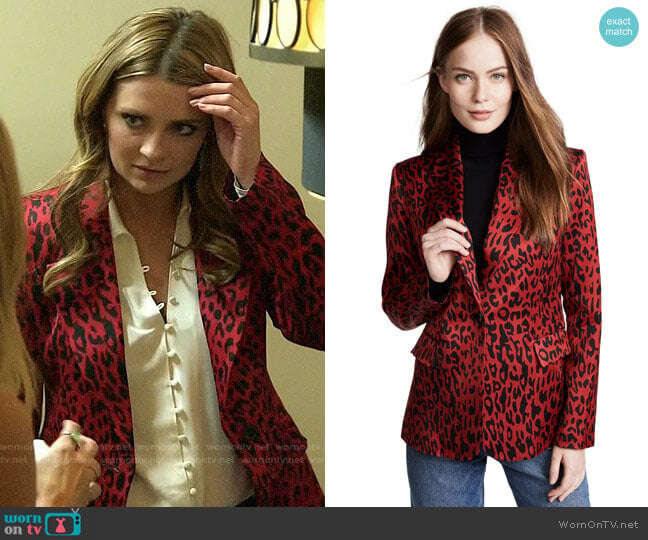 Robert Rodriguez Red Leopard Blazer worn by Mischa Barton (Mischa Barton) on The Hills New Beginnings