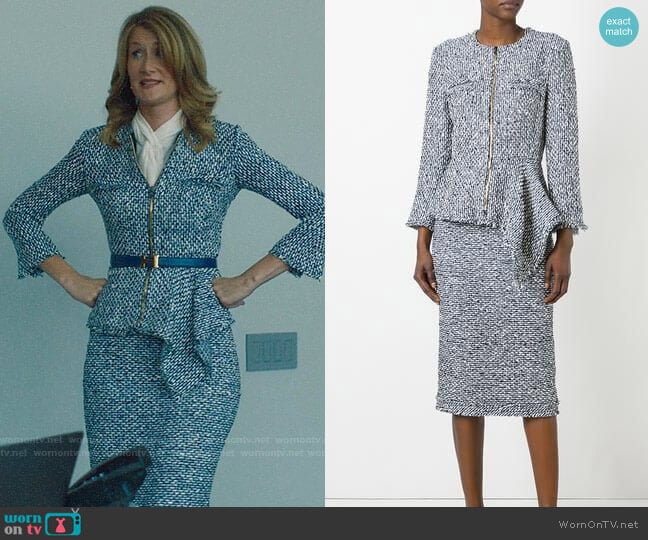 Roland Mouret Delen Jacket and Norley Skirt worn by Renata Klein (Laura Dern) on Big Little Lies