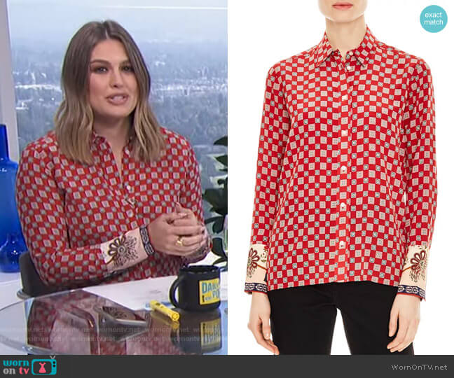 Nella Shirt by Sandro worn by Carissa Loethen Culiner on E! News