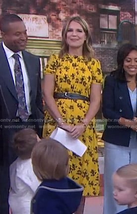 Savannah’s yellow floral pintuck dress on Today