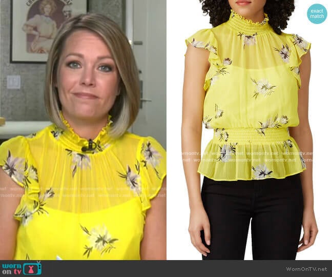 Smocked Waist Top by Great Jones worn by Dylan Dreyer  on Today