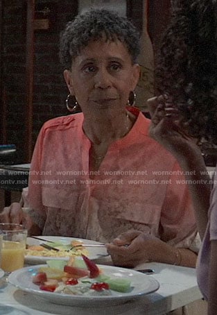 Stella's ombre snake print blouse on General Hospital
