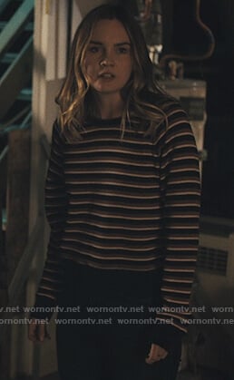 McKenna’s navy striped sweatshirt on Light as a Feather