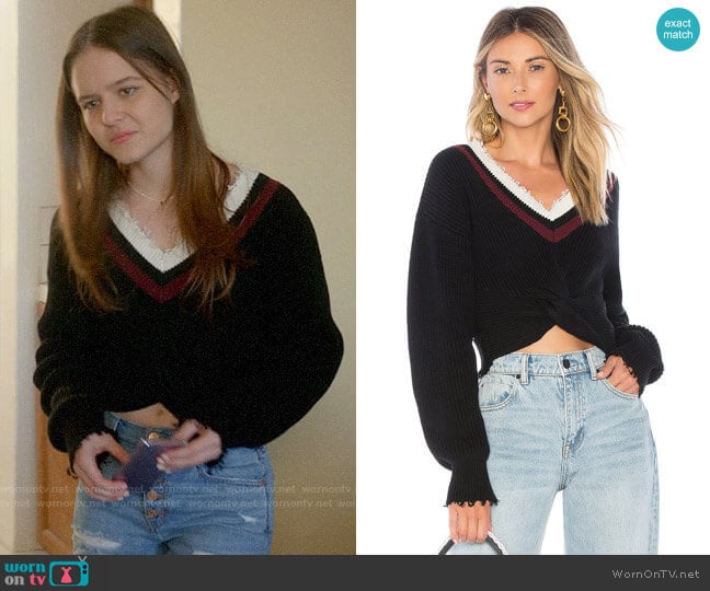 T by Alexander Wang Twist Front Sweater  worn by Matty Ross (Izabela Vidovic) on Veronica Mars