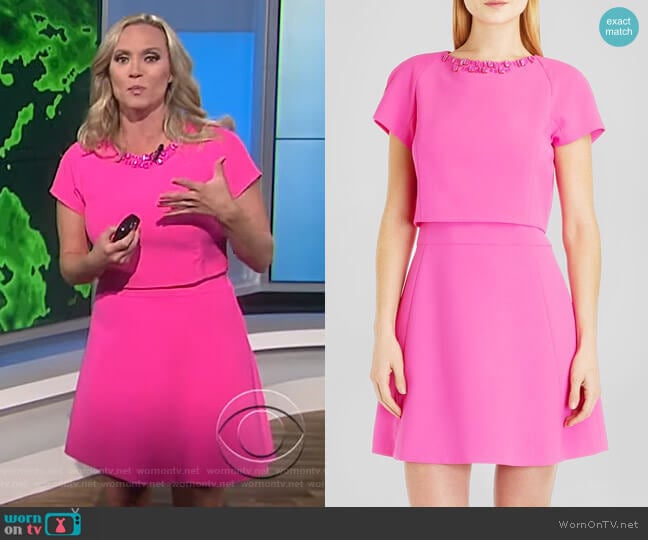 Foppar Dress by Ted Baker worn by Megan Glaros on CBS This Morning