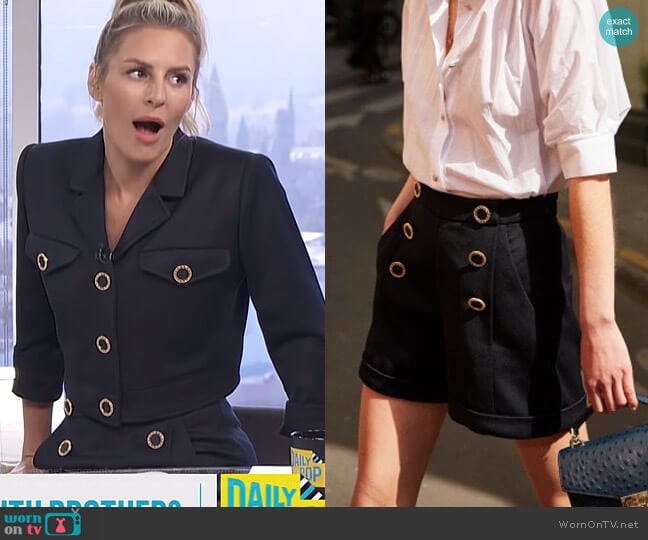 Shorts by The Kooples worn by Morgan Stewart on E! News