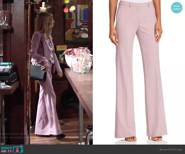 Theory Dusty Lilac Demitria Pants worn by Christine Blair Williams (Lauralee Bell) on The Young and the Restless