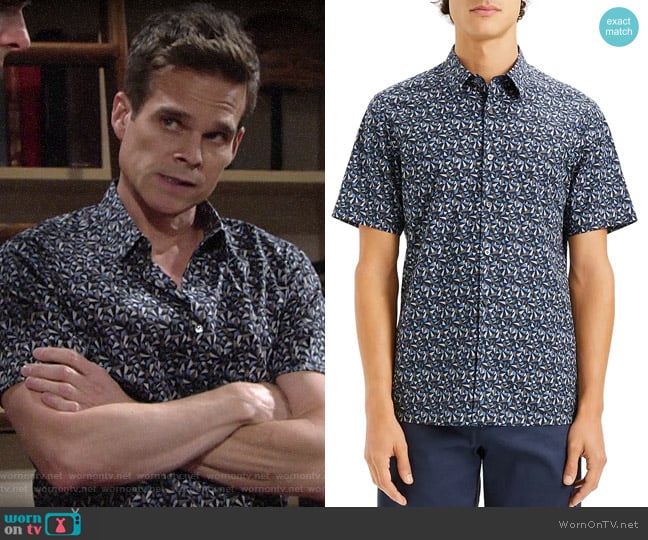 Theory Irving Geometric-Print worn by Kevin Fisher (Greg Rikaart) on The Young and the Restless