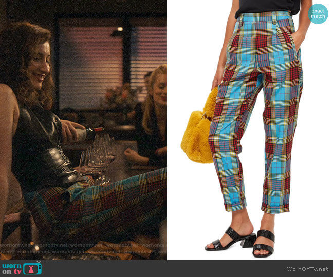 Topshop Clash Martha Check Trousers worn by Ariel (Eden Epstein) on Sweetbitter