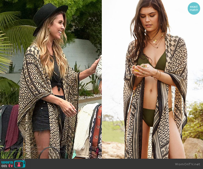 Urban Outfitters Lush Patchwork Fringe Duster Open Poncho worn by Audrina Patridge  on The Hills New Beginnings