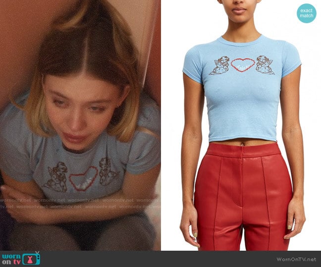 Vanna Youngstein Cherub Tee worn by Cassie Howard (Sydney Sweeney) on Euphoria