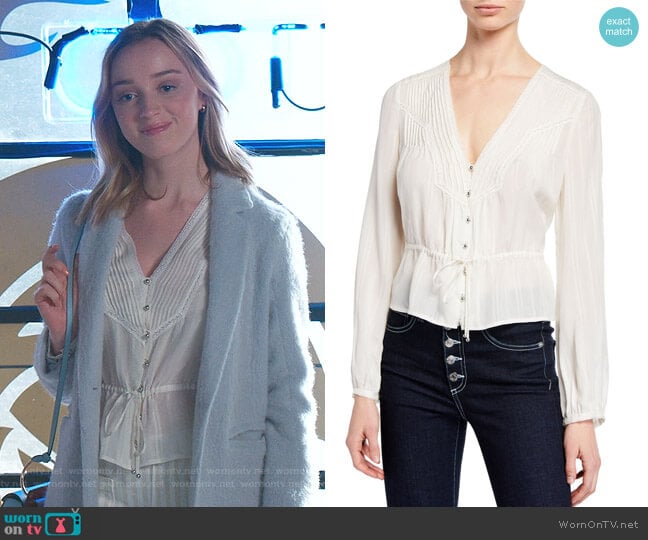 Phoebe Blouse by Veronica Beard worn by Clare O'Brien (Phoebe Dynevor) on Younger