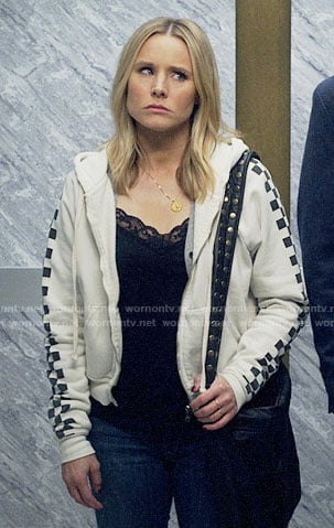 Veronica's check sleeve hoodie on Veronica Mars