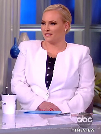 Meghan's white blazer and pants on The View