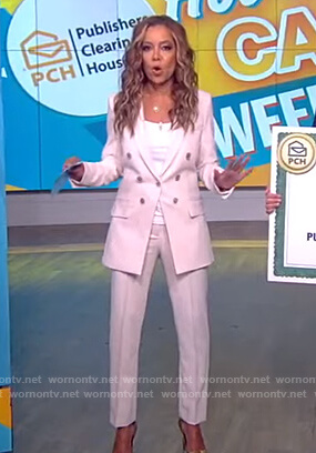 Sunny’s white double breasted blazer and pants on The View