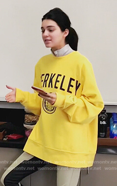 Kendall's yellow Berkeley Sweater on Keeping Up with the Kardashians