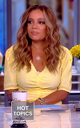 WornOnTV: Sunny’s yellow ruched dress on The View | Sunny Hostin ...