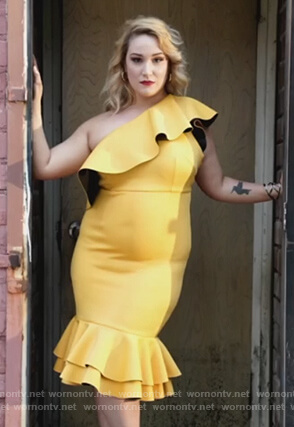 Davia's yellow ruffled dress on Good Trouble
