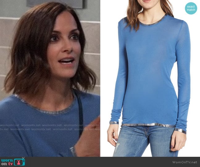 Zadig & Voltaire Willy Modal Tee worn by Hayden Barnes (Rebecca Budig) on General Hospital