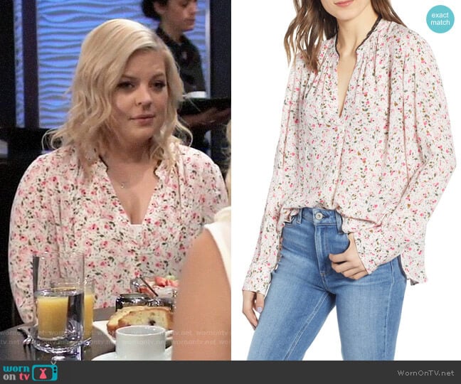 Zadig & Voltaire Tink Top in Petal worn by Maxie Jones (Kirsten Storms) on General Hospital