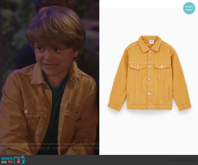 Garment Dyed Denim Jacket by Zara worn by Finn Sawyer (Will Buie Jr) on Bunkd