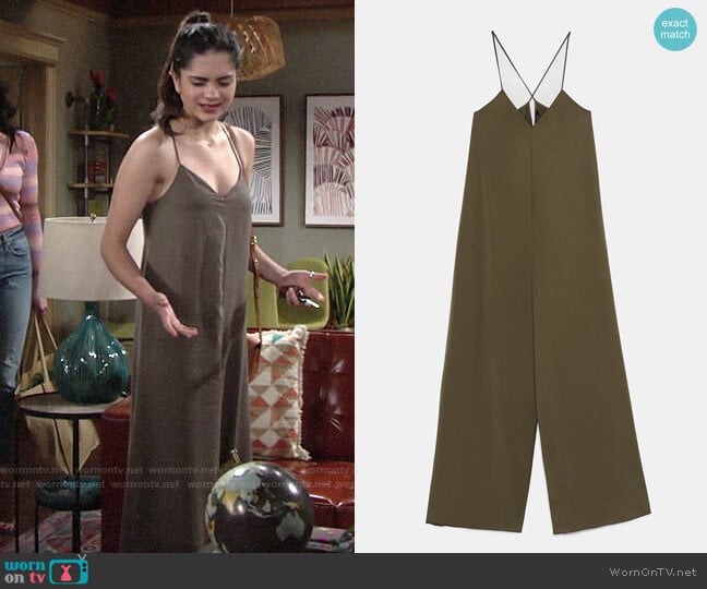 Zara Long Flowy Jumpsuit worn by Lola Rosales (Sasha Calle) on The Young and the Restless