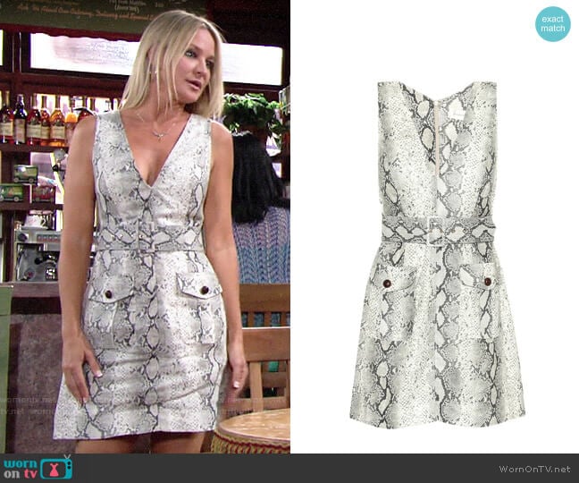 Zimmermann Corsage Safari Linen Dress worn by Sharon Newman (Sharon Case) on The Young and the Restless