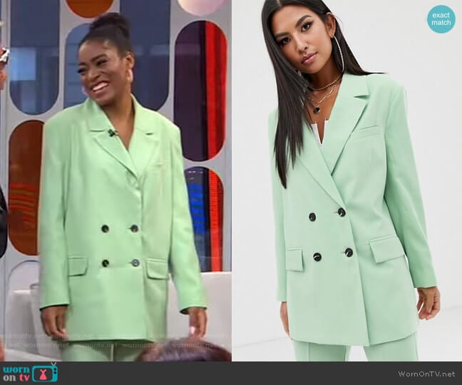 Apple Dad Suit Blazer by Asos worn by Keke Palmer on Good Morning America