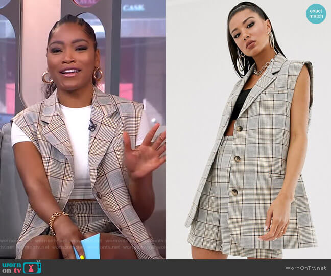 WornOnTV: Keke’s plaid vest and shorts on GMA Strahan And Sara | Keke ...