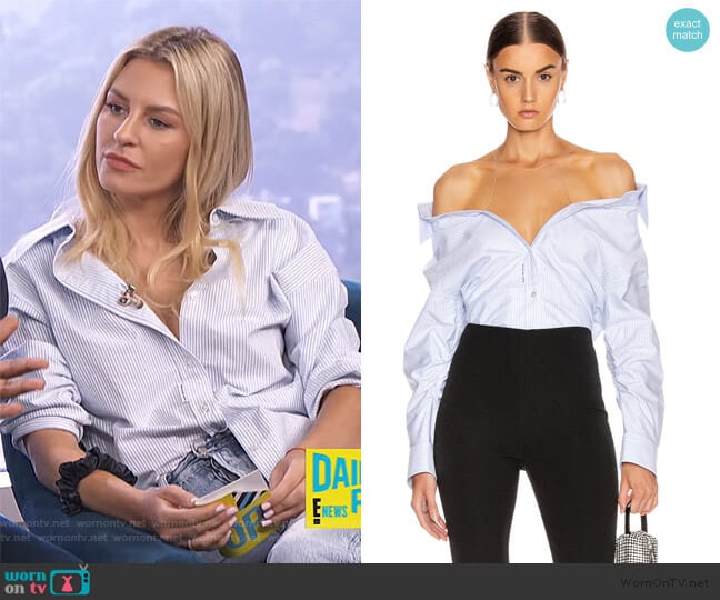 Falling Shirt by Alexander Wang worn by Morgan Stewart on E! News