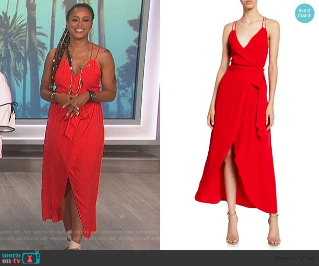 WornOnTV Eve s red wrap dress on The Talk Eve Clothes and Wardrobe from TV