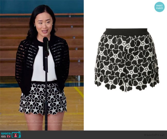 Macrame Floral Shorts by Alice + Olivia worn by Courtney Crimsen (Michele Selene Ang) on 13 Reasons Why