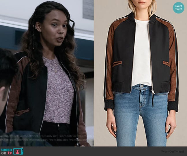 WornOnTV: Jessica’s colorblock leather bomber jacket on 13 Reasons Why ...