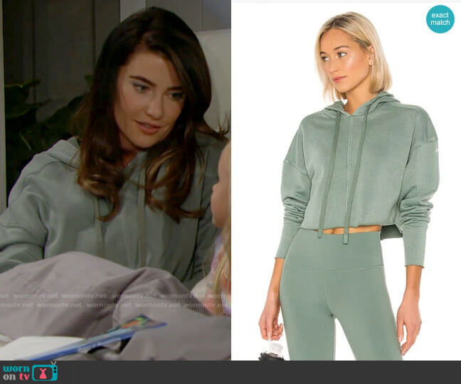 Alo Yoga Washed Edge Hoodie worn by Steffy Forrester (Jacqueline MacInnes Wood) on The Bold and the Beautiful
