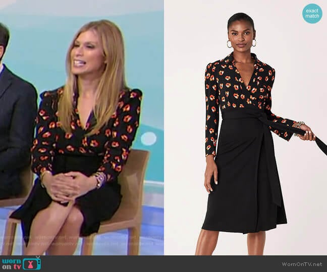 ngelina Collared Crepe Wrap Dress by Diane von Furstenberg worn by Jill Martin on Today