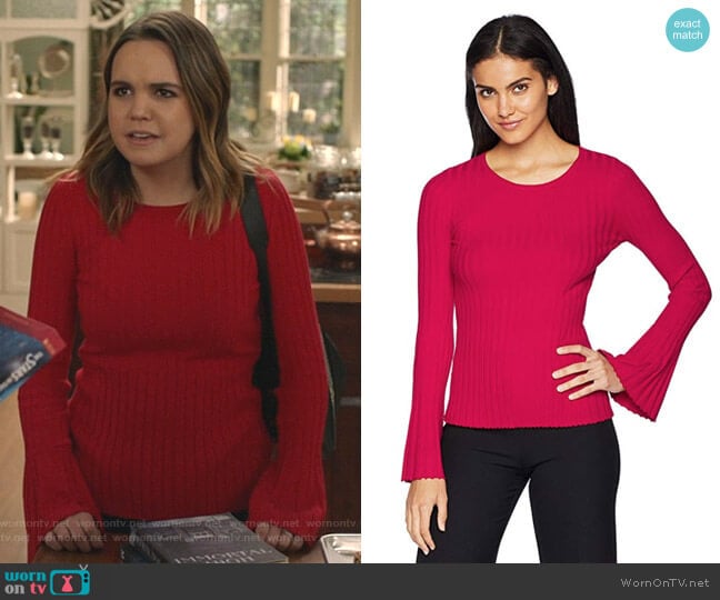 Cossak Ribbed Bell-Sleeve Sweater by Bailey 44 worn by Grace Russell (Bailee Madison) on Good Witch