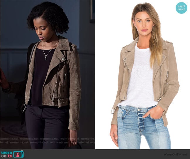 Suede Moto Jacket by BlankNYC worn by Ani (Grace Saif) on 13 Reasons Why