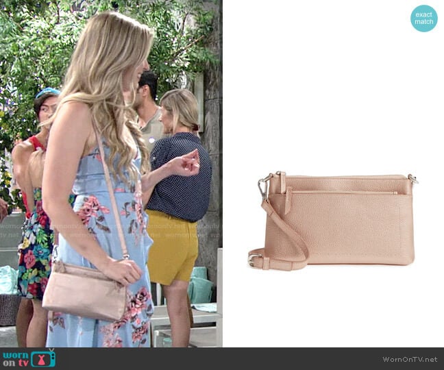 Nordstrom Brixton Convertible Leather Crossbody Bag worn by Zoe Hardisty (Anna Grace Barlow) on The Young and the Restless