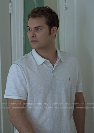 Bryce's white polo shirt on 13 Reasons Why