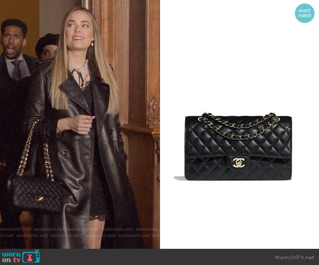 CHANEL Small Classic Handbag Grained Calfskin & Gold-Tone Metal