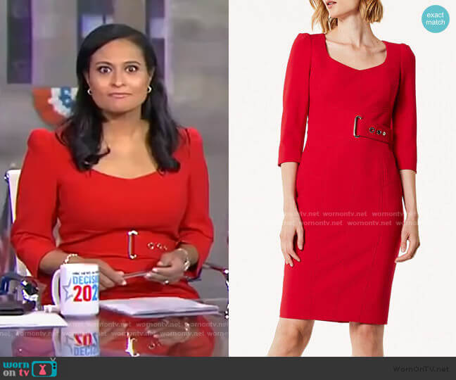 WornOnTV: Kristen’s red belted dress on Today | Kristen Welker ...